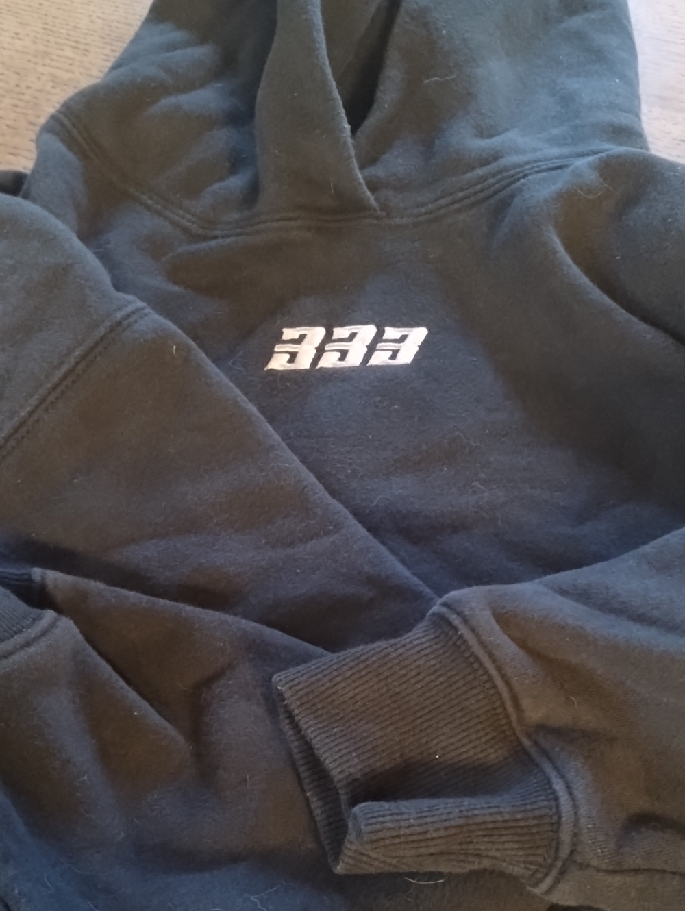 PacSun Black Hoodie Sweatshirt with Light Pink Chest Logo